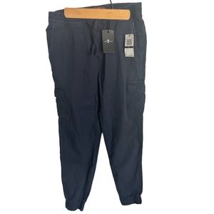 Boys Navy cotton Joggers size Large